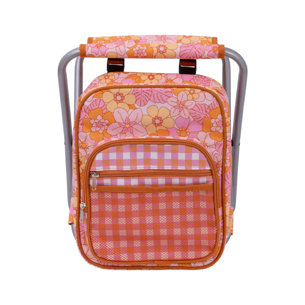 Retro Floral Picnic Cooler Chair