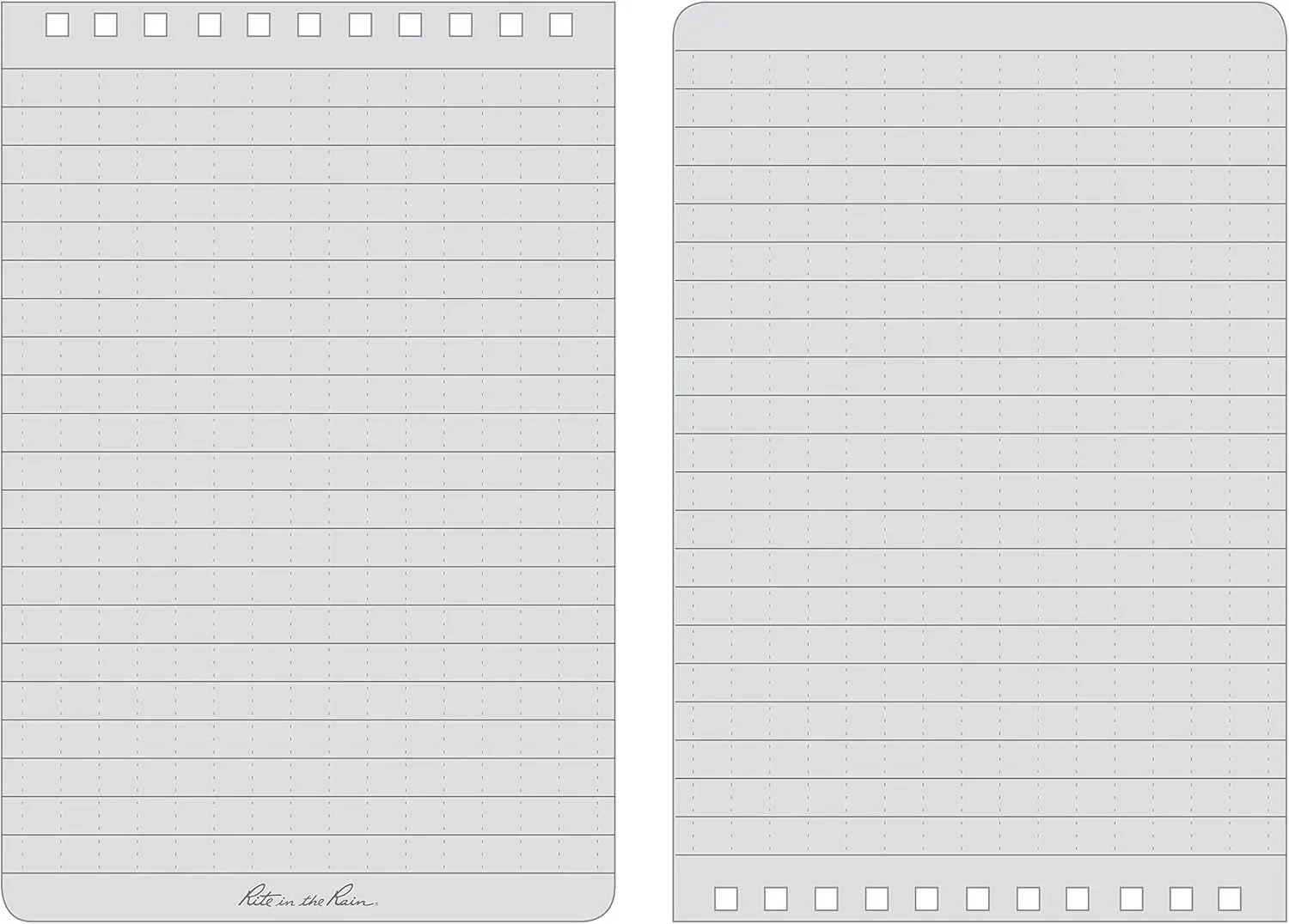 Rite in the Rain Weatherproof Top Spiral Notebook, 4" x 6", Orange Cover, Universal Pattern, 3 Pack (No.OR46-3)