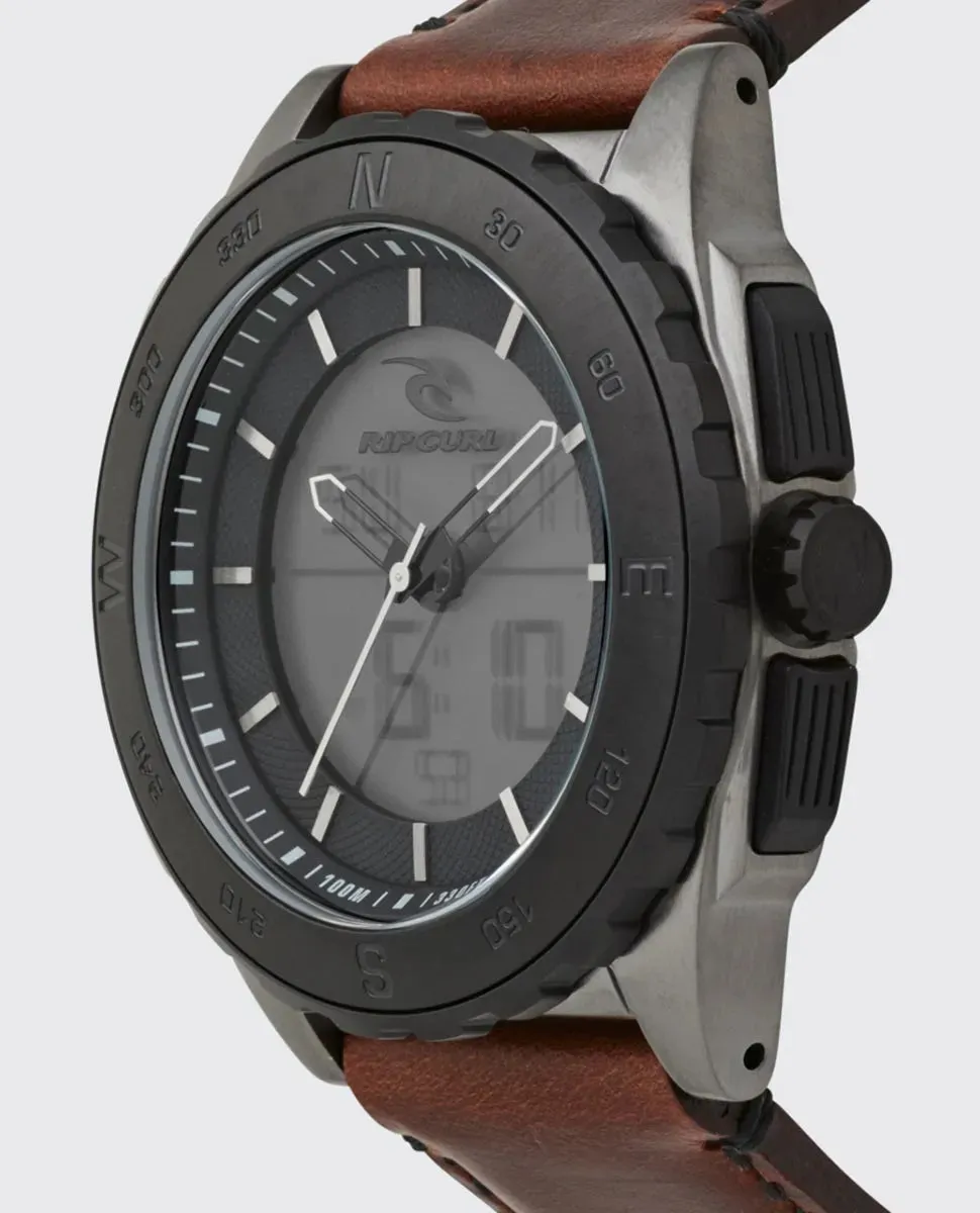 Rival Ana-Digital Leather Watch - Gun