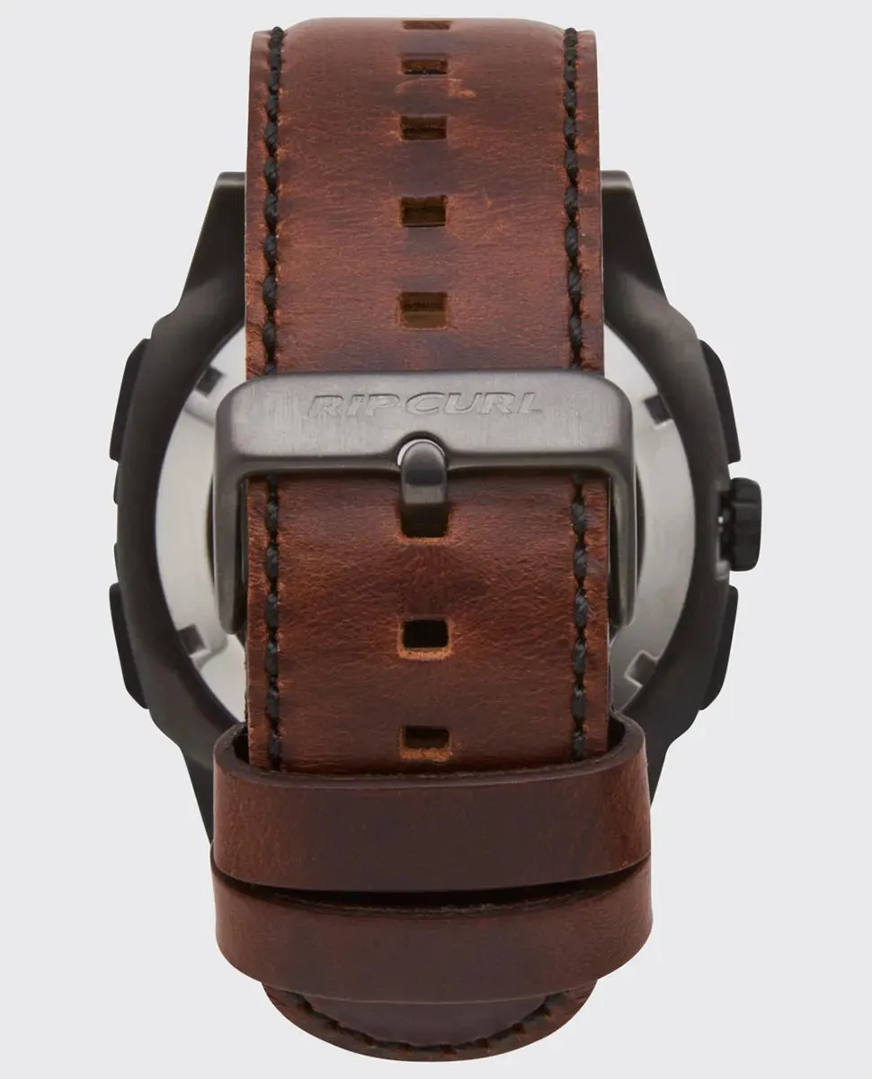 Rival Ana-Digital Leather Watch - Gun