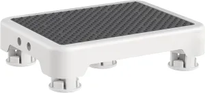 Ronlap One Step Stools for Adults, Portable Safety Step Platform for Seniors Small Plastic Bedside Step Stool Mobility Wide Step Stools Elderly Assistance for Shower Bed Car Stair Outdoor, White-Black