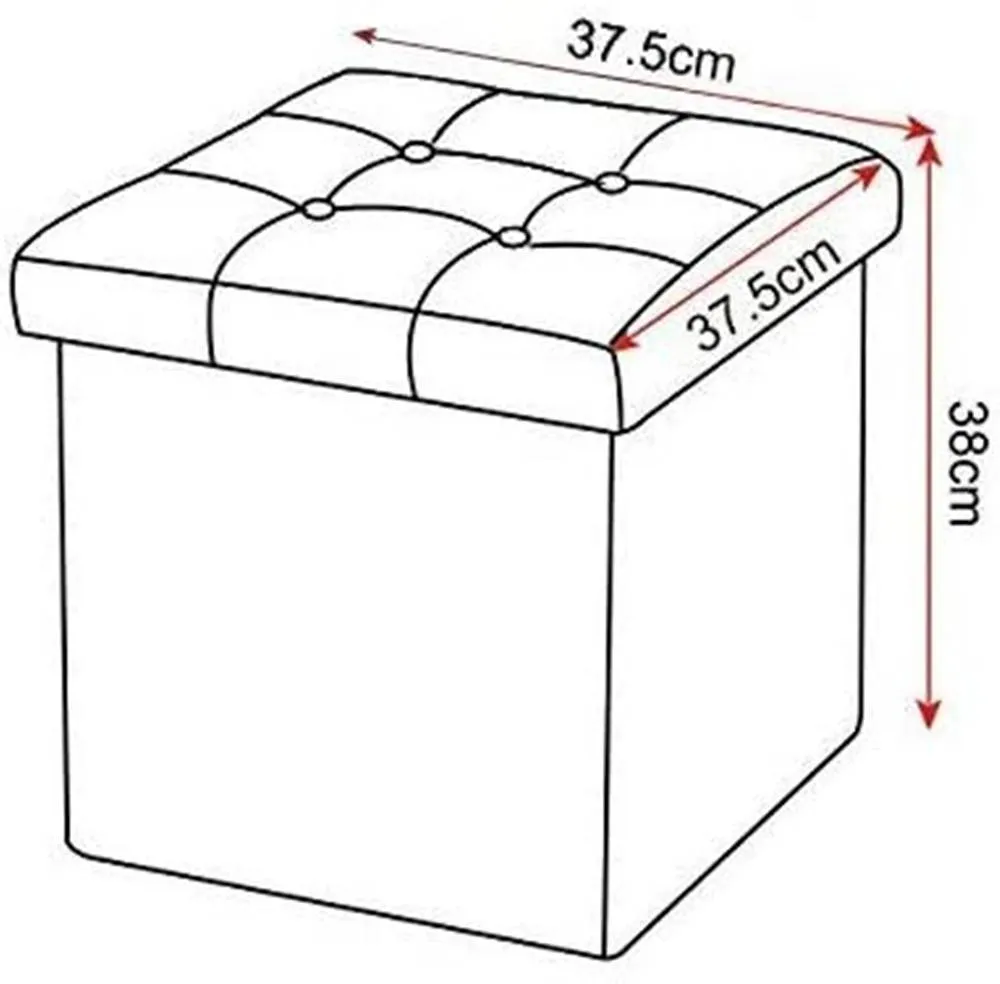 Rootz Foldable Ottoman Stool Set - Storage Chest - Portable Bench - Sturdy & Durable - 37.5cm x 38cm x 37.5cm
