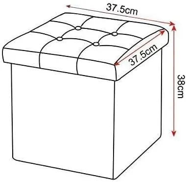 Rootz Foldable Storage Stool - Ottoman Bench - Compact Stool - MDF E1 Structure - Breathable Linen - 37.5cm x 38cm x 37.5cm