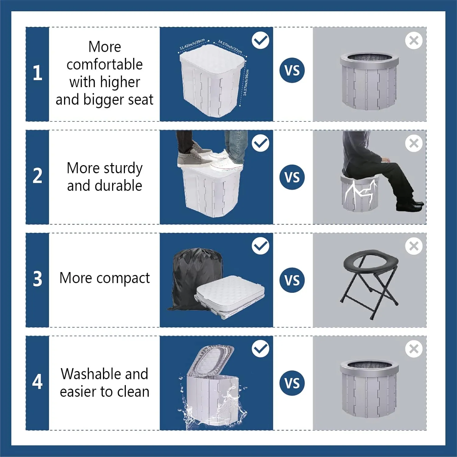 Royaleva Camping Portable Toilet - Lightweight & Compact Design