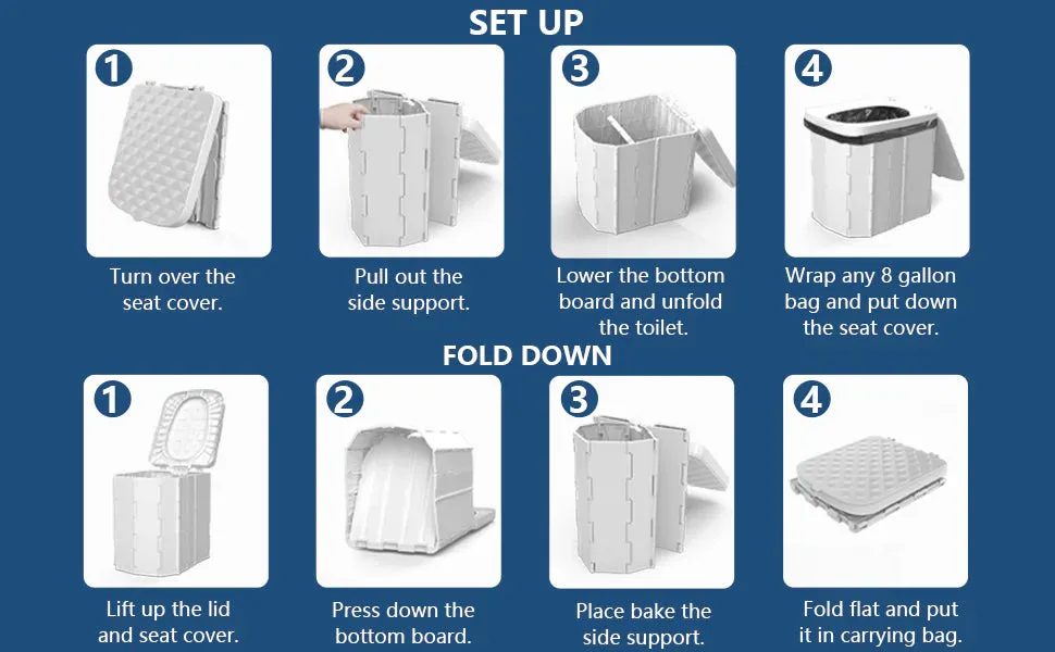 Royaleva Camping Portable Toilet - Lightweight & Compact Design