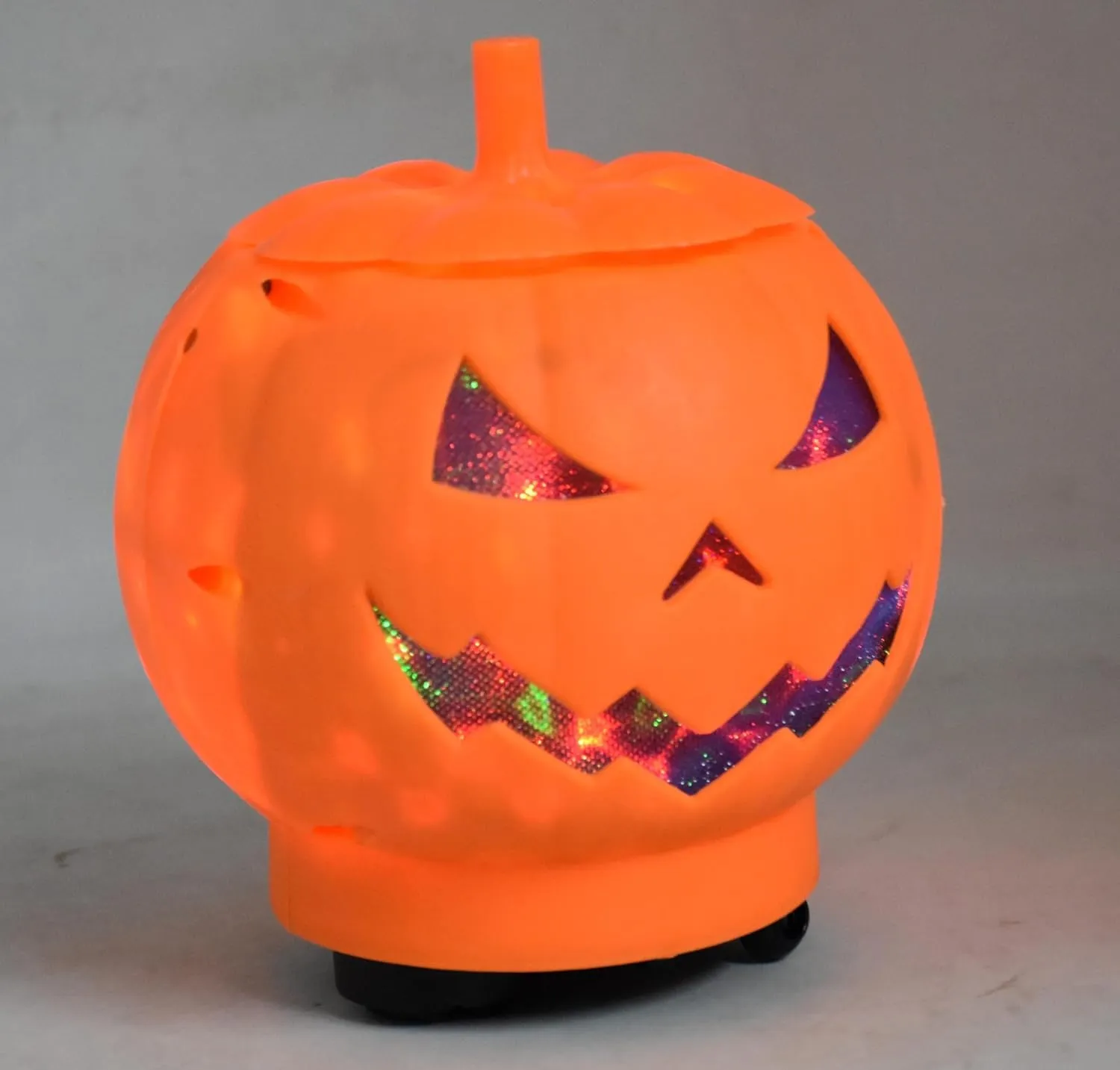 RSAAUD® Moving Halloween Decoration Pumpkin Candy Holder Bucket with Lights Sounds Perfect for Halloween Party Birthday Favor Candy for Trick or Treat(Orange)(Halloween Pumpkin with Lid Candy Bowl)