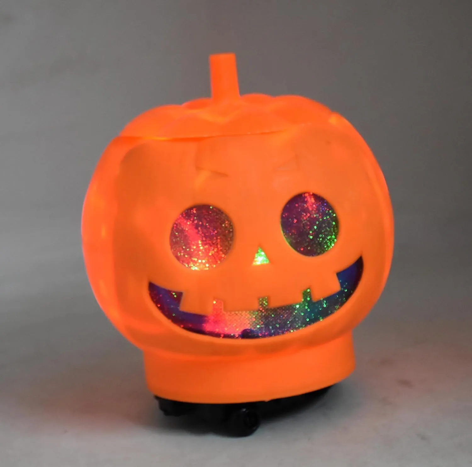 RSAAUD® Moving Halloween Decoration Pumpkin Candy Holder Bucket with Lights Sounds Perfect for Halloween Party Birthday Favor Candy for Trick or Treat(Orange)(Halloween Pumpkin with Lid Candy Bowl)