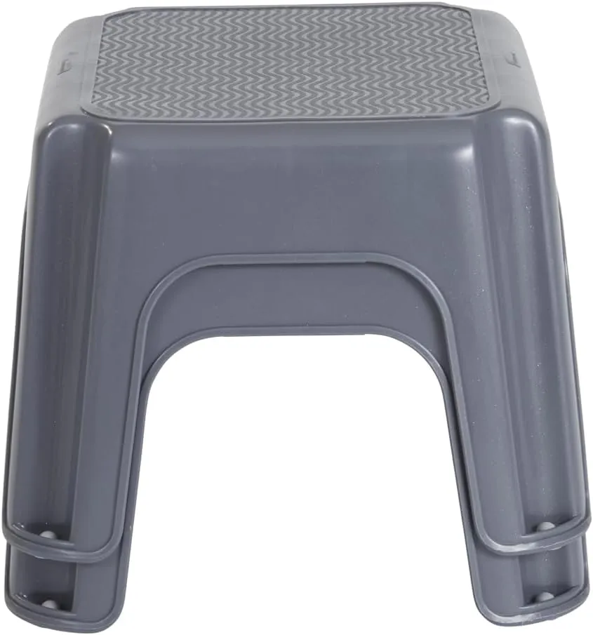Rubbermaid One-Step Stool, Bisque, Holds up to 200 Pounds, 7" Height, Gray, Durable Step Stool for Kids/Bathroom/Home/Office/Garage