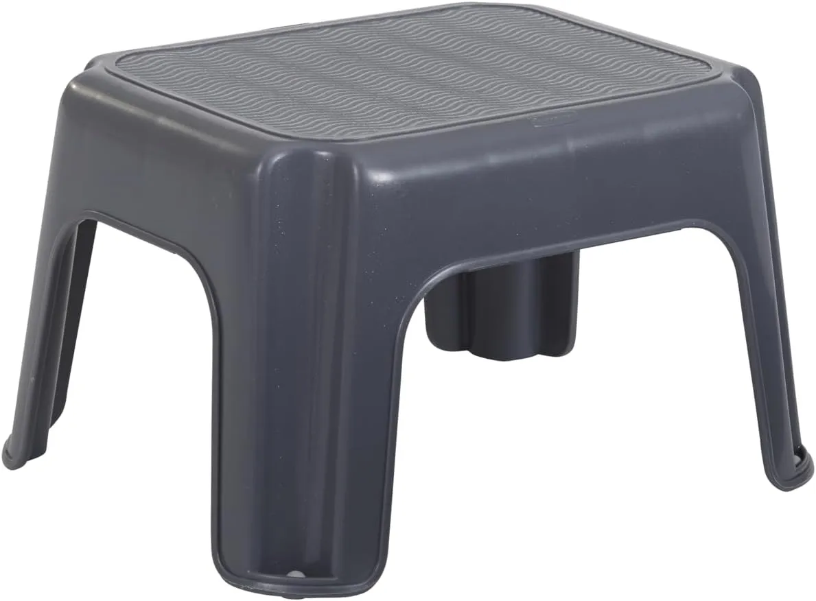 Rubbermaid One-Step Stool, Bisque, Holds up to 200 Pounds, 7" Height, Gray, Durable Step Stool for Kids/Bathroom/Home/Office/Garage