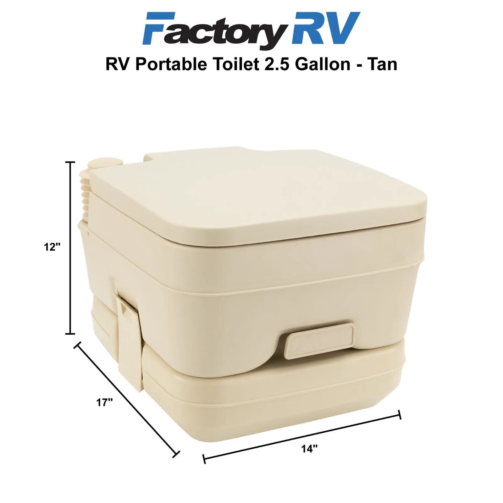 RV Portable Toilet 2 ½ Gallon | Tan