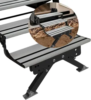 RV Step Stabilizer Kit for Travel Trailers and Motorhomes, RV Accessories for Outside, Height Ranges from 2.8" to 11.4", Foldable Legs Supports Up to 1000 lb, Premium Aluminum Material (Black)