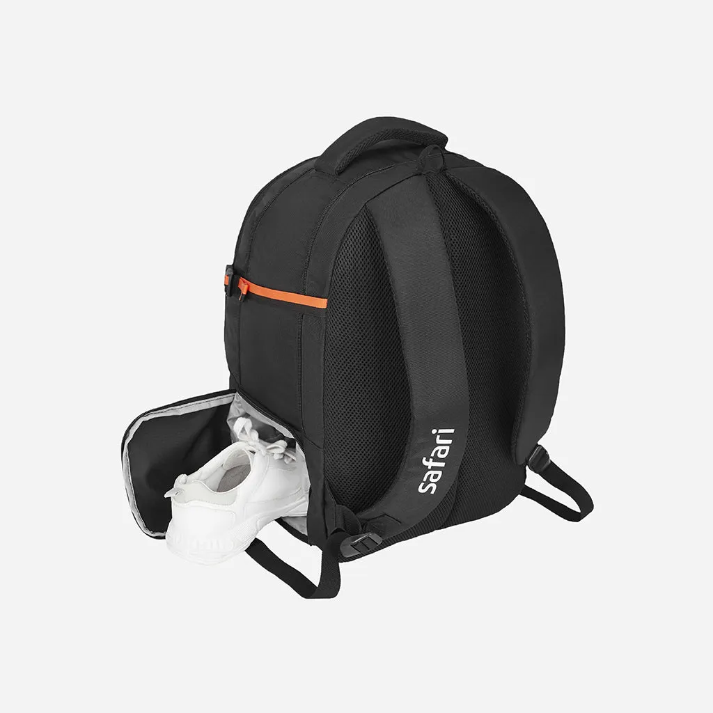 Safari Aero 38L Black School Backpack with Raincover