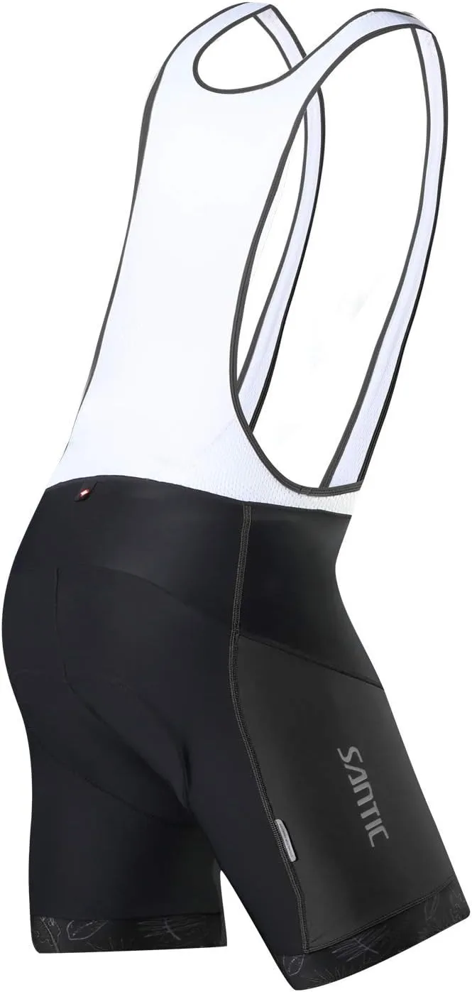 Santic Cycling Bib Shorts Men Padded Cycling Bib Tights Men Bike Bibs with Pocket