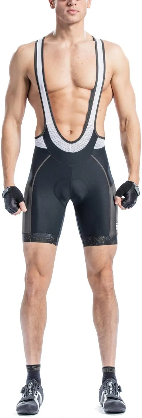 Santic Cycling Bib Shorts Men Padded Cycling Bib Tights Men Bike Bibs with Pocket