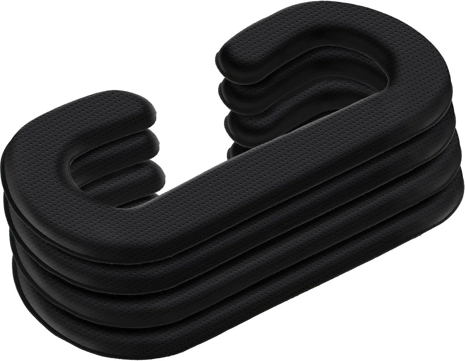SATINIOR 4 Pack 11 mm Pu Leather Foam Face Replacement Face Cover Pad Memory Foam Compatible with Headset, Accessories, Black