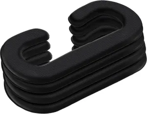 SATINIOR 4 Pack 11 mm Pu Leather Foam Face Replacement Face Cover Pad Memory Foam Compatible with Headset, Accessories, Black