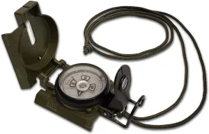 Scout Lensatic Compass - Lensatic Military Style Sighting Compass with Case and Neck Lanyard - Phosphorescent Glow in The Dark Compass (Black)