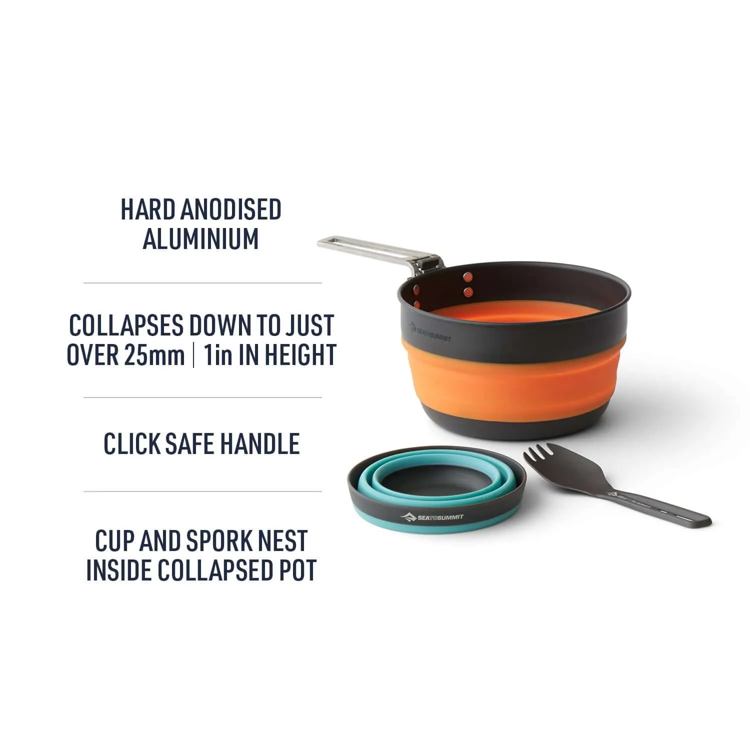 Sea to Summit Collapsible One Pot Cook Set 3 Piece 1L Pot