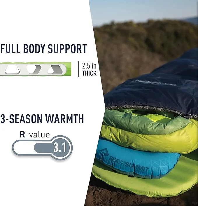 Sea to Summit Comfort Light Self-Inflating Foam Sleeping Pad for Camping and Backpacking, Small (49 x 20 x 2 inches)
