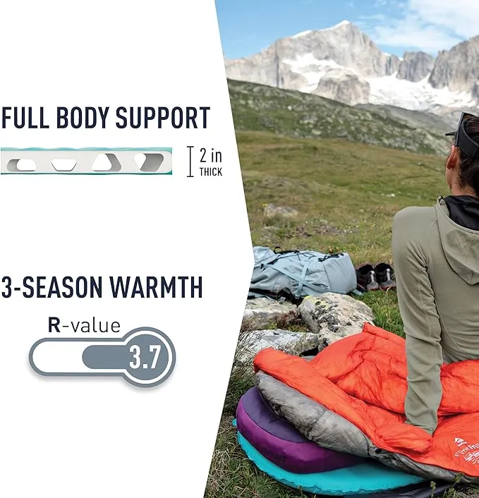 Sea to Summit Comfort Light Self-Inflating Foam Sleeping Pad for Camping and Backpacking, Women's Large (72 x 23 x 2 inches)