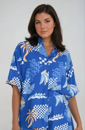 Seychelles Yacht Shirt - Cobalt Blue
