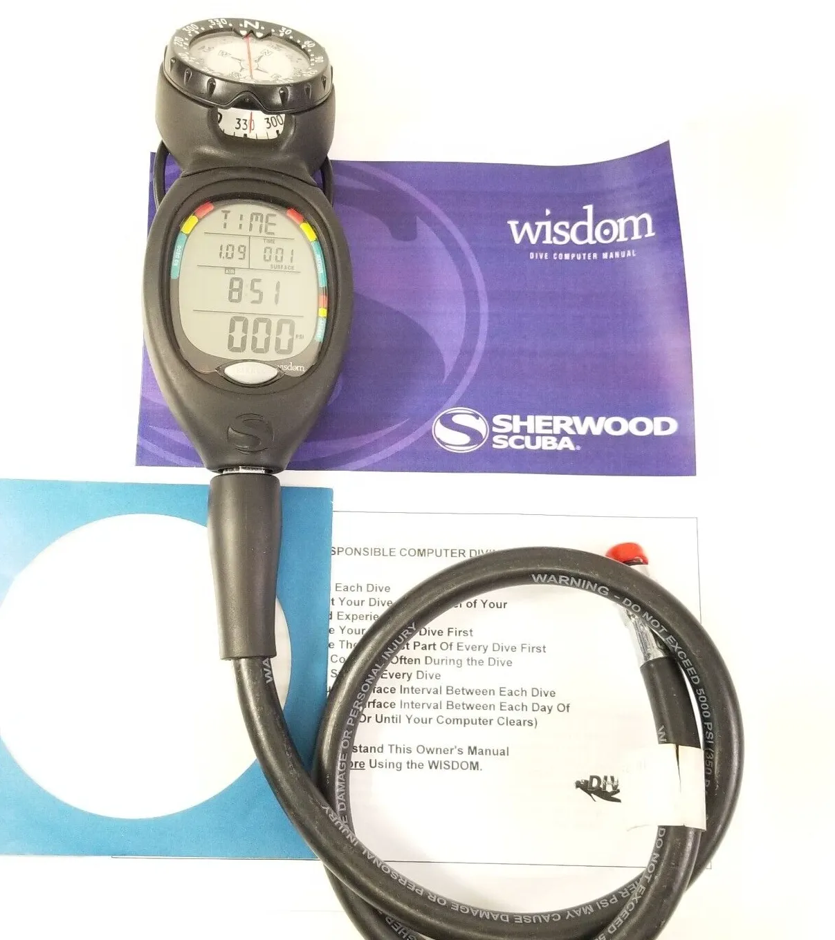 Sherwood WISDOM Air Integrated Scuba Dive Air & Nitrox Computer   Compass