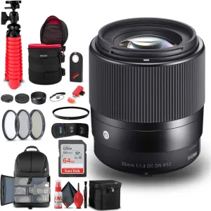 Sigma 35mm f/1.4 DG HSM Art Lens for Canon EF (340-101) Bundle   Backpack   64GB Card   Lens Case   Card Reader   3 Piece Filter Kit   Cleaning Set   Flex Tripod   Memory Wallet   IR Remote   More