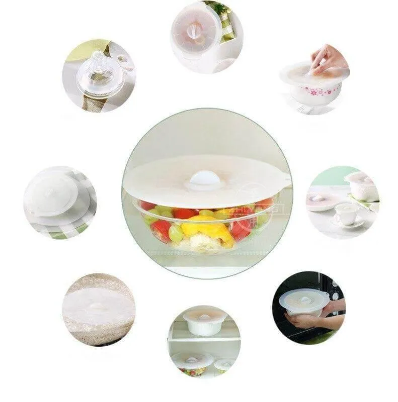 Silicone Bowl Lid Set - Reusable Kitchen Covers for Food Storage