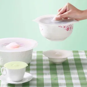 Silicone Bowl Lid Set - Reusable Kitchen Covers for Food Storage