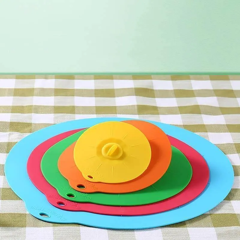 Silicone Bowl Lid Set - Reusable Kitchen Covers for Food Storage