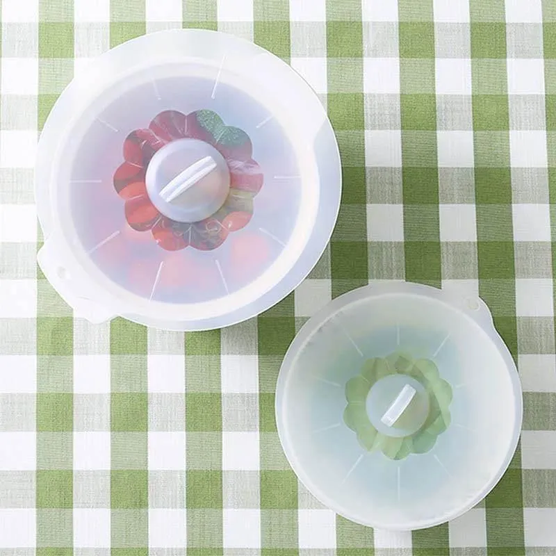Silicone Bowl Lid Set - Reusable Kitchen Covers for Food Storage