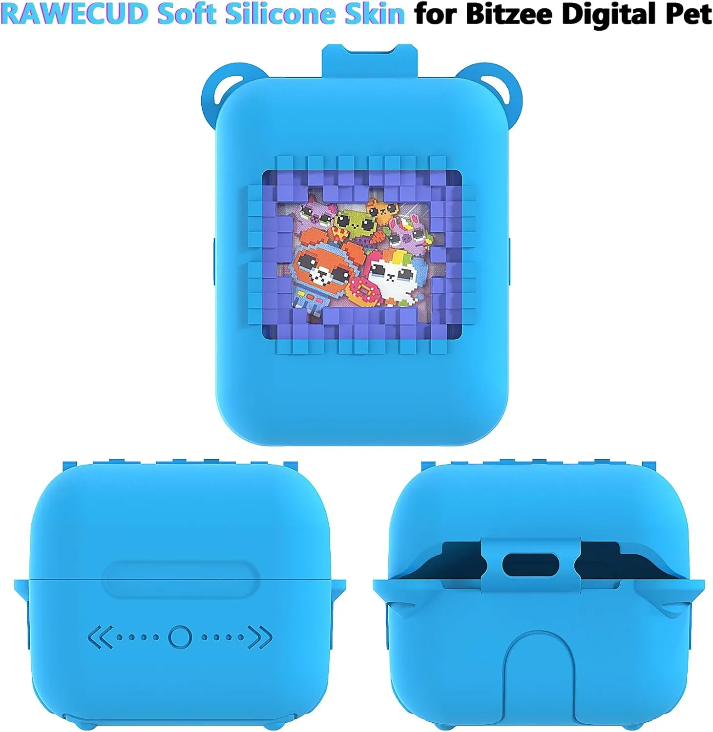 Silicone Case for Bitzee Original Interactive Toy Digital Pet with 15 Animals, Protective Skin Cover for Bitzee Original Virtual Electronic Digital Pet Accessories (Blue Case)
