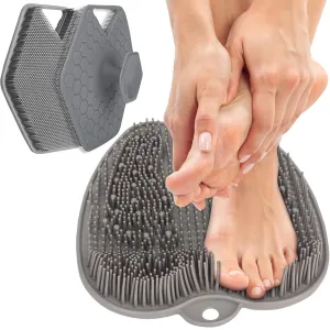 Silicone Foot Scrubber Mat and Body Scrubber Set - Shower Exfoliation and Cleansing Bundle - Shower Foot & Body Cleaner, Bath Massage Cushion Brush