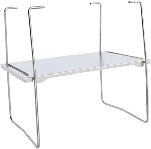 Single Unit Frame Table Picnic Folding Rack Multipurpose Stainless Steel Camping Rack Folded Shelf for Picnics Garden, No Hollow