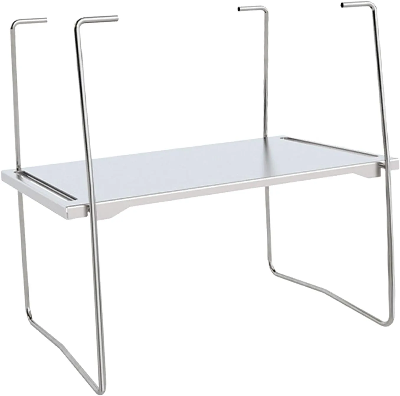Single Unit Frame Table Picnic Folding Rack Multipurpose Stainless Steel Camping Rack Folded Shelf for Picnics Garden, No Hollow