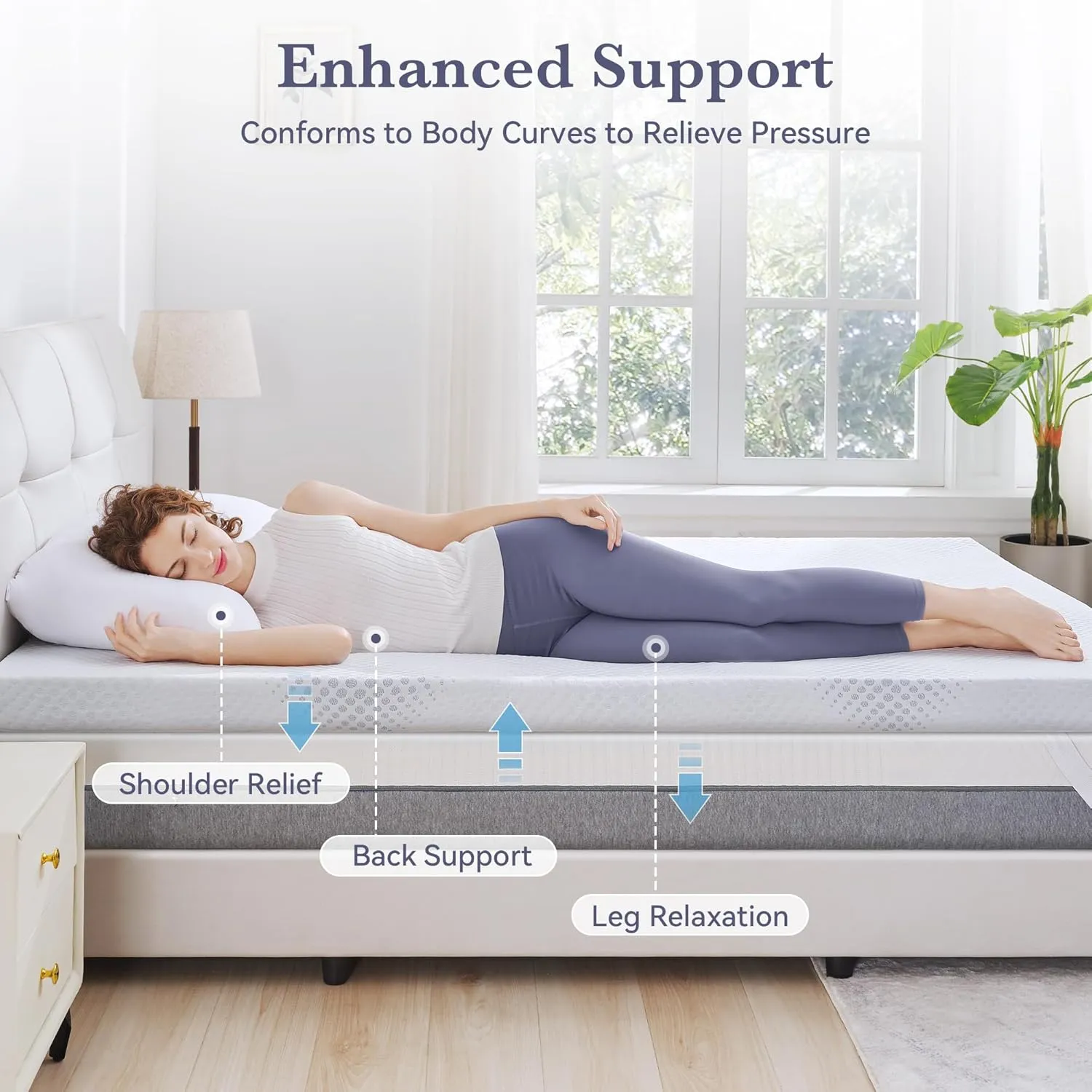 SINWEEK 3 Inch Gel Memory Foam Mattress Topper Full Size, Mattress Pad for Body Pressure Relief, Cooling Bed Topper with Breathable Soft Cover, CertiPUR-US Certified