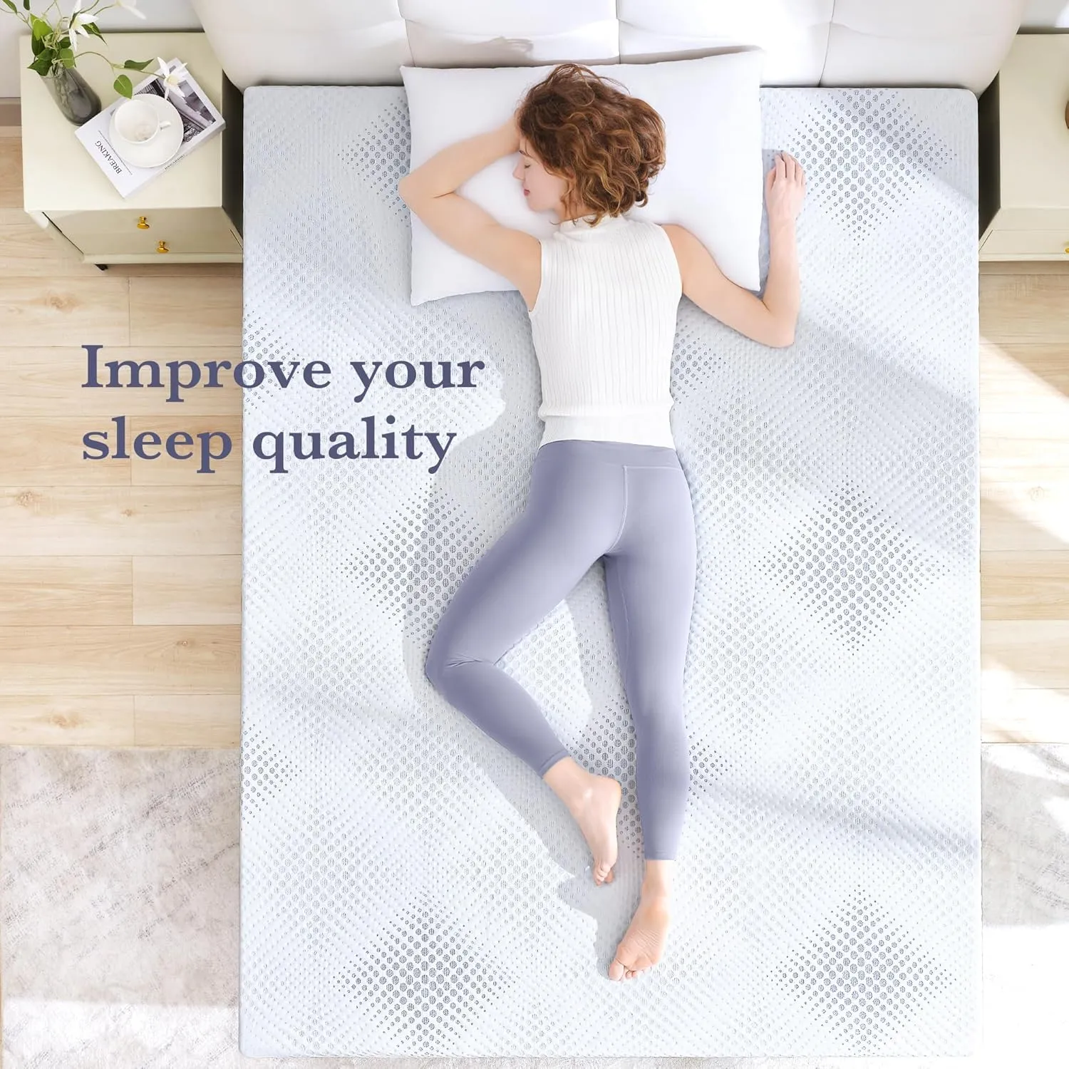SINWEEK 3 Inch Gel Memory Foam Mattress Topper Full Size, Mattress Pad for Body Pressure Relief, Cooling Bed Topper with Breathable Soft Cover, CertiPUR-US Certified
