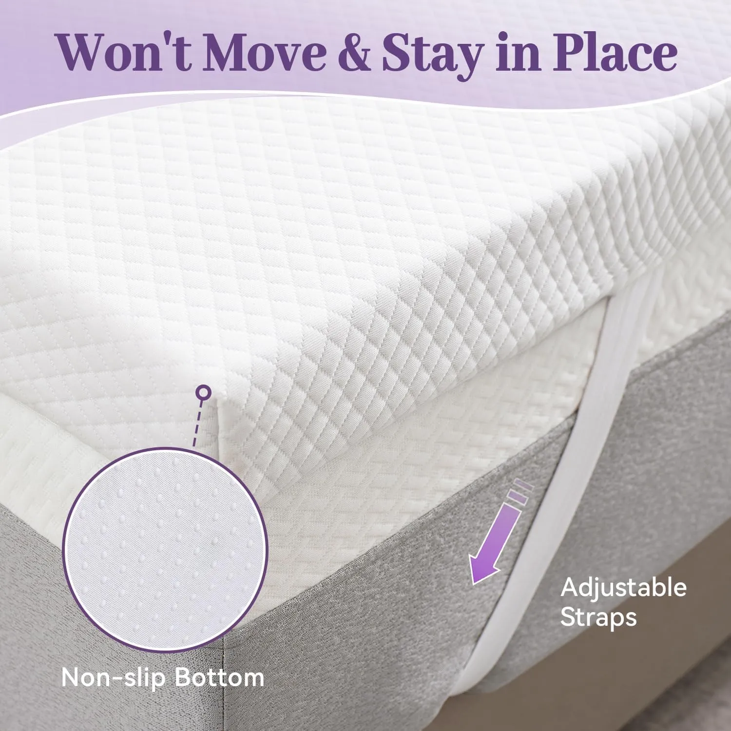 SINWEEK 3 Inch Gel Memory Foam Mattress Topper Queen Size, Ventilated High Density Pad for Back Pain, Bed Topper with Removable Soft Cover, CertiPUR-US Certified