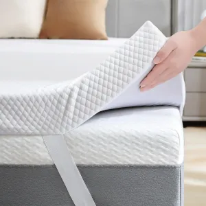 SINWEEK 3 Inch Gel Memory Foam Mattress Topper Queen Size, Ventilated High Density Pad for Back Pain, Bed Topper with Removable Soft Cover, CertiPUR-US Certified
