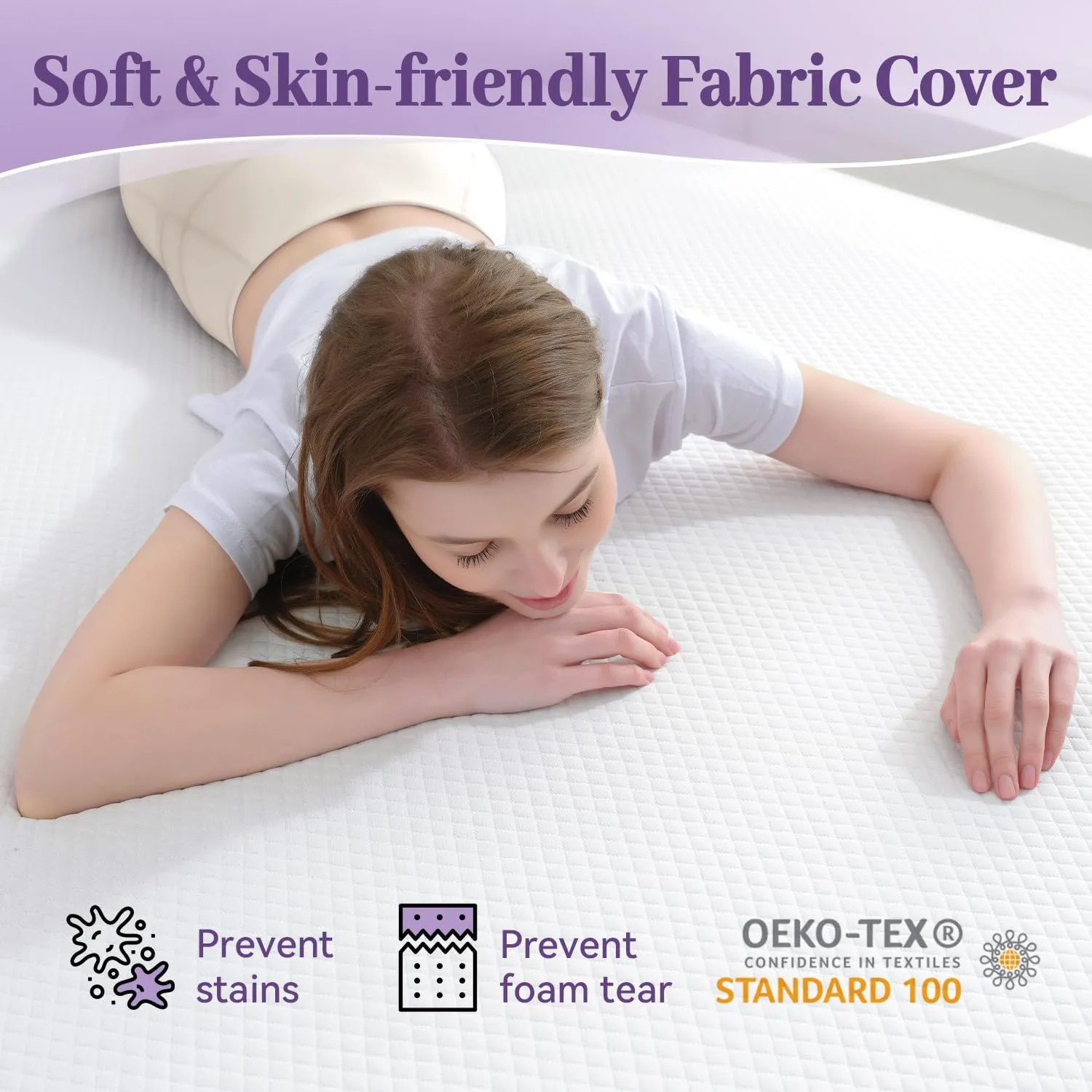 SINWEEK 3 Inch Gel Memory Foam Mattress Topper Queen Size, Ventilated High Density Pad for Back Pain, Bed Topper with Removable Soft Cover, CertiPUR-US Certified
