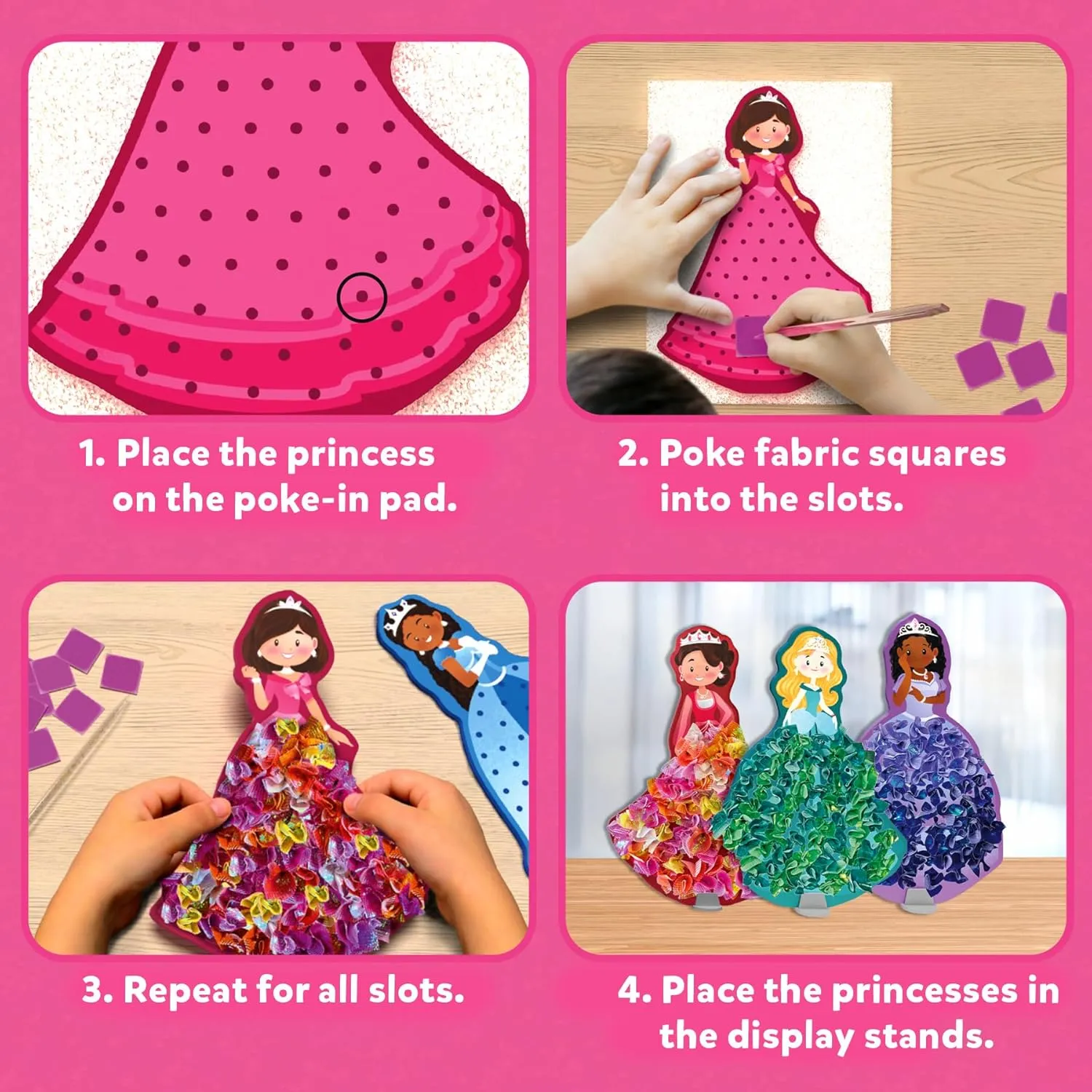 Skillmatics Poke-in Art - Magical Princesses, Mess-Free Fun for Kids, DIY Craft Kits, Creative Activity, Gifts for Girls & Boys Ages 4, 5, 6, 7, 8, 9