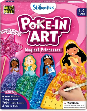 Skillmatics Poke-in Art - Magical Princesses, Mess-Free Fun for Kids, DIY Craft Kits, Creative Activity, Gifts for Girls & Boys Ages 4, 5, 6, 7, 8, 9
