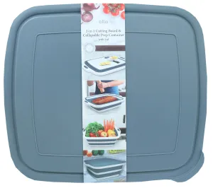 Slate 2-In-1 Collapsible BBQ/Food Prep Container & Cutting Board