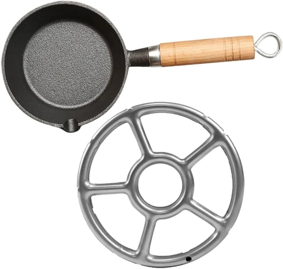 Small Cast Enamel Coated Milk Pan with Spout Perfect for Mini Egg Frying Outdoor Camping