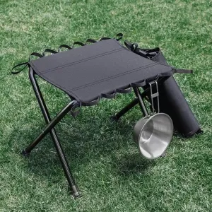 Small Foldable Fishing Stool, Portable Compact Backpacking Stool, Folding Seat Small Camping Stool Low Lightweight for Hunting Hiking Gardening(Black)