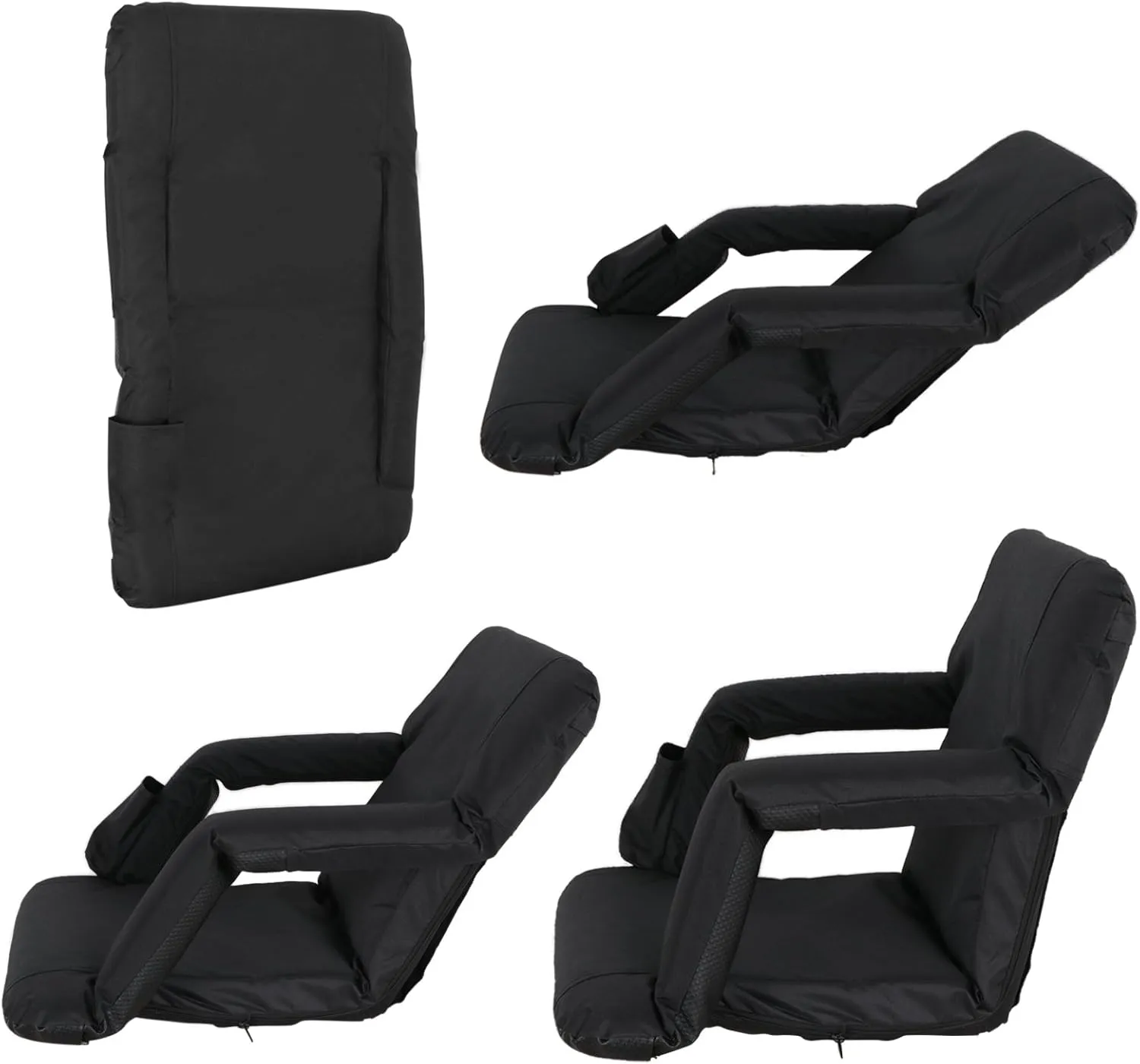Smartxchoices 20.5"/24.5" Wide Stadium Seat Chair Bleacher Seats Padded with Back Support, Cushion, Arms, Pockets, Anchor Straps, Portable Folding Seat with Shoulder Straps
