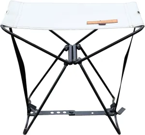 S'more Iron Compact Camping Stool,Compact Portable Folding Stool,One-Step Installation, 600D Oxford Cloth, Lightweight and Sturdy, for Outdoor Walking Hiking Gardening Fishing BBQ (Beige)