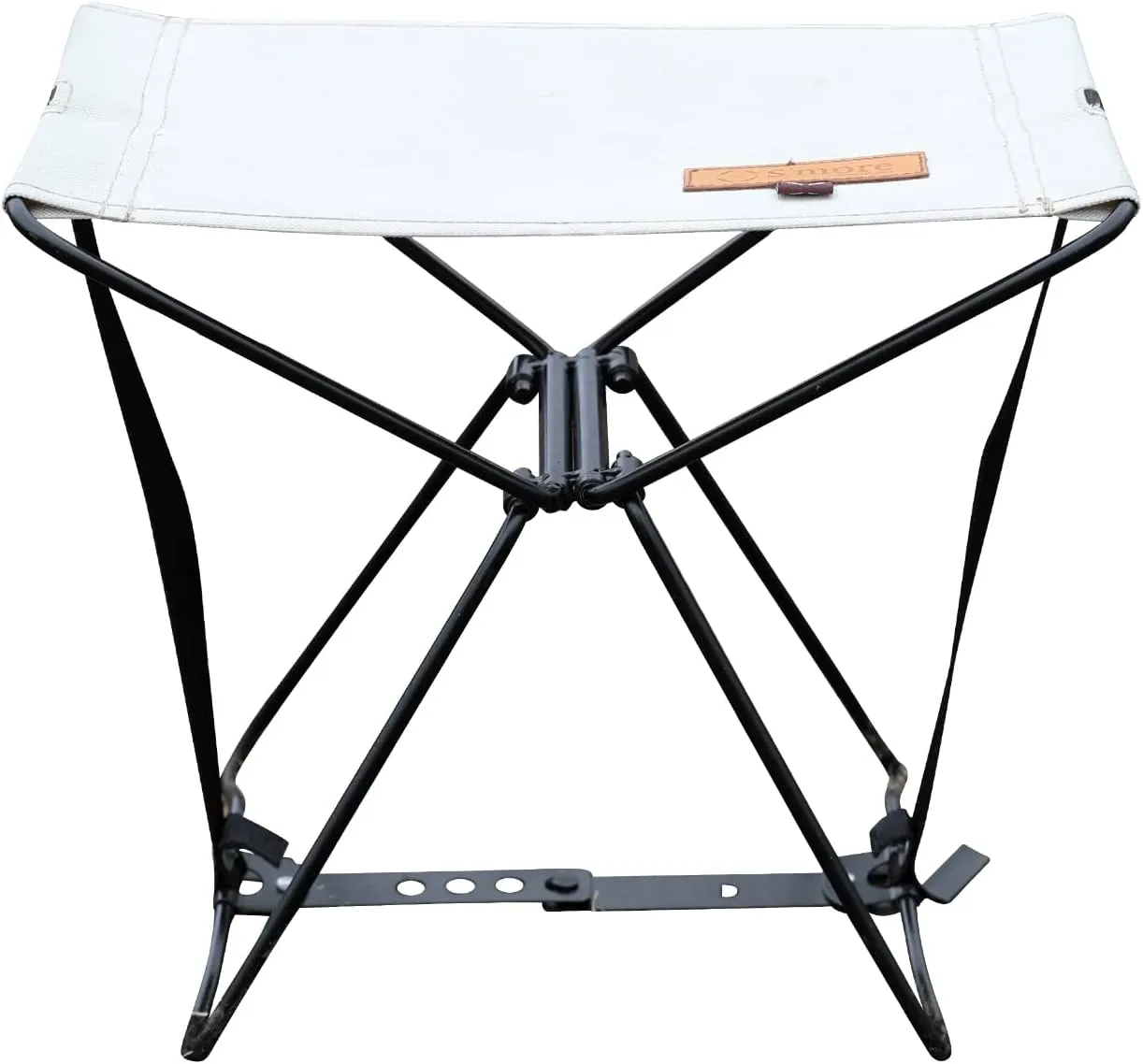 S'more Iron Compact Camping Stool,Compact Portable Folding Stool,One-Step Installation, 600D Oxford Cloth, Lightweight and Sturdy, for Outdoor Walking Hiking Gardening Fishing BBQ (Beige)