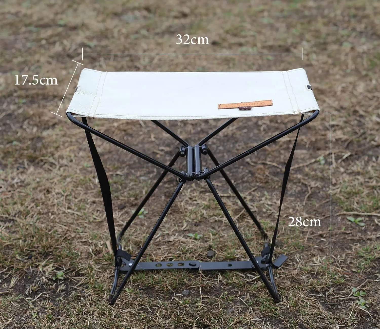 S'more Iron Compact Camping Stool,Compact Portable Folding Stool,One-Step Installation, 600D Oxford Cloth, Lightweight and Sturdy, for Outdoor Walking Hiking Gardening Fishing BBQ (Beige)
