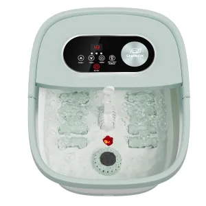Snailax Collapsible Foot Spa with Heat, Foot Bath Massager with 8 Massage Rollers, Temperature Control, Bubbles, Pumice Stone, Foot Soaking Tub, Pedicure Foot Spa (Green)